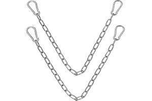OWOAOOWL 2 Stücke Edelstahl Ketten,Hängesessel Kette,Gliederkette mit Karabiner Edelstahl, Stahlkette 1 Meter, Ø4mm Rundstahlkette,Metallkette, Edelstahlkette für Hängesessel Hängematten-Sets Sandsäcke
