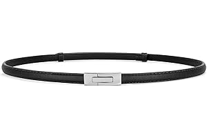 VONMELLI Cintura Sottile Da Donna Per Abiti Cintura Donna Pelle PU Regolabile Cinture Gioiello con Fibbia in Oro Antico per Jeans Vestito e Pantaloni