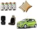 Auto Pearl Premium Quality Car Accessories Combo of Car Tyre Air Alert Valve Cap Set of 4 Pcs. & Car Velvet Bead Seat Cushion Black 1pcs. & Car Vastra Cushion Pillow Beige Color Set of 2 Pcs For Car & Home. For Chevrolet Beat Type-2 RS.1437.00