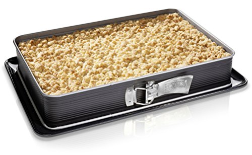 Zenker Rechteck Spring-Form mit Haube zum Transport, Kuchentransportbox mit Emaille-Boden, Backblech mit Deckel – antihaftbeschichtet, (Menge: 1 Stück) - 3