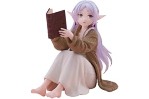 YLEAFUN Frieren Figurine Anime Mignon Fille Accueil Dress Assise PVC Dessin Animé Personnages de Dessin Animé Froid Modèle Collection Décoration Cadeaux d'anime (13 cm)