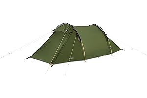 OEX Jackal II Tent for 2 People with Porch, 2 Man, Compact, Lightweight, Tunnel, Easy to Pitch, Backpacking, Festivals, Weekend Trips, Wild Camping, Hiking, 5000mm HH, Green, One Size
