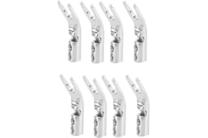 JIVIMOCO 8PCS HIFI Banana Y Spade Y Placcato Puro Rame Vite Forcella Connettore Spade per Altoparlanti HiFi Spina Resistente Facile da Usare