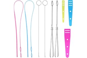 Neikafan 11 Pièces Outil Enfileur d'élastique Métal Enfile Cordon Flexible Boucle Couture d'enfileur Cordon plastique pour Broderie, Couture, Perlage, Bricolage, Tricotage, Etc.