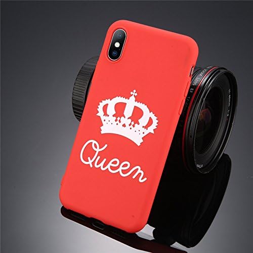 POHONOEO Phone Case For iPhone 8 7 Plus Solid Color Soft TPU Case Candy Color Crown KING Back Cover For iPhone X 6 6S Plus 5 5S SE,Milky White,For iPhone 8