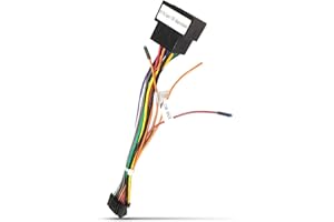 Hodozzy 16 Poliges Kabelbaum ISO Adapterkabel für Android Autoradio Universal ISO Standard Buchse, Radio Adapter Stecker 16 Pin mit Lenkrad Steuerleitungen und Rückwärtsgang Steuerleitung Kabelbaum