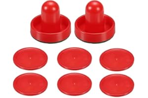 CLDAISY A Set Air Hockey Pushers and Air Hockey Pucks,Paddles,Goal Handles Paddles Replacement for Game Tables Air Hockeys (2-Pack Pushers, 2-Pack 3.25-Inch Pucks, 4-Pack 2.5-Inch Pucks)