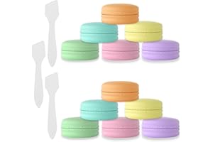 SSRDFU - 12 Pcs Récipient cosmétique,pot en plastique de 10 ml avec couvercle + 3 petites cuillères,mini pot de crème,ensemble de récipients de pot de voyage pour lotion crème cosmétiques (6 couleurs)