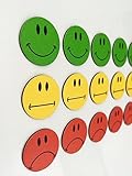 30 bunte Smiley Magnete (10 gruene lachende Smileys / 10...