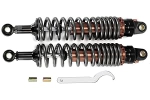 Hegeiisy 350 mm 8 mm Spring Universal Motorcycle Shock Absorber Rear Suspension ATV Quad Scooter Dirt Bike for YZF R1 YZF R6 YZF 125 (Titanium Colour, 13.78 Inch 350 mm)