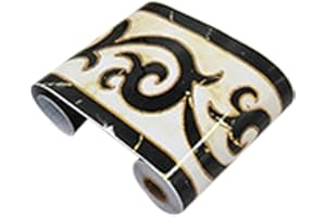 Yootiko Self-Adhesive Border Wall Paper 3D PVC Elegante Retro Pattern Peel and Stick Waterproof Removable Wallpaper Borders Stickers Decoration Trim for Living Room Bathroom Kitchen