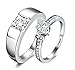Via Mazzini White Gold Plated Crystal Proposal Promise Couple Rings for Girls and Boys (Ring0278) RS.699.00