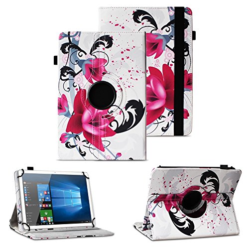 NAUC Tasche für Vodafone Smart Tab 4 / 4G Hülle Tablet Schutzhülle Farbauswahl Kunstleder Cover Case Schutztasche Stand 360° Drehbar Etui Zubehör , Farben:Motive 1