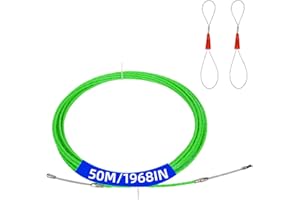 Lotvic Tire fil électriques 50 m, Aiguille Electricien, 4,5 mm de diamètre, Tire cable electrique Avec 2 ressorts de guidage, pour Câble de Communication Mur Conduit de Sol (A)