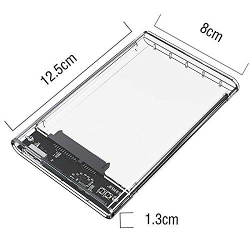 2.5 Festplattengehäuse/Case USB 3.0 Gehäuse Festplatte 2 5 Zoll SATA HDD and SSD, Tool-free Klar/Clear (include 1pcs enclosure only, without hard drive)