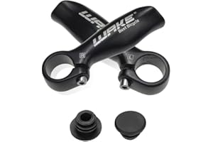 ANICY Lot de 2 poignées de guidon de vélo - Cornes - Poignées de guidon de vélo - Guidon de VTT - Extrémité en alliage d'aluminium - Poignées de sécurité 22,2 mm - Noir