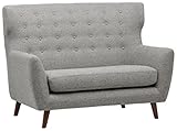 Moderner 50er-Jahre-Stil Amazon Marke - Rivet Hawthorne Modernes, getuftetes Zweisitzer-Sofa im Stil der 1950er Jahre, B 145 cm, Silber