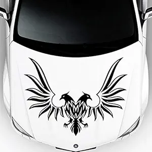 VVWV Eagle Flames Stickers for Car Exterior Graphic Door Sides Hood Bumper Bonnet Big Size Vinyl Die Cut Decal 25 x25 cms