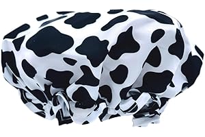 SMUG Cuffia da doccia | Cuffia da doccia impermeabile con fodera elastica | Tre stampe disponibili | Docce & Make up | Cuffia da doccia per donne UK Capelli lunghi Capelli corti | Mucca