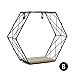 Produktbild Basisago Wandregal Schwimmregal Dekorativ Hängender Korb Eisendraht Hexagon Grid Wand-Rack für Blumen-Anzeige Zeitung Magazin Book Storage Home Office Dekoration
