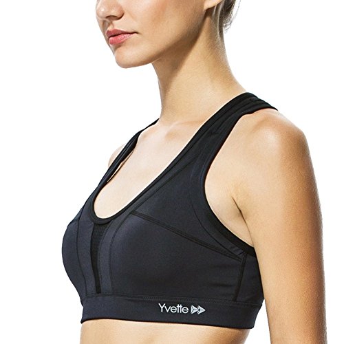 Yvette Damen Gekreuzte Rücken Große Größen High Impact Sport-BH Für Yoga Fitness-Training - 3