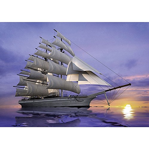 Vlies Fototapete PREMIUM PLUS Wand Foto Tapete Wand Bild Vliestapete - Wasser Meer Segelboot Segelschiff Sonnenuntergang - no. 2835, Größe: 368 x 254 cm Vlies