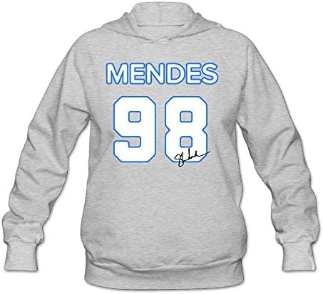Namii Women's Custom Shawn Mendes #98 Hooded Sweatshirt Ash -  Grey - 