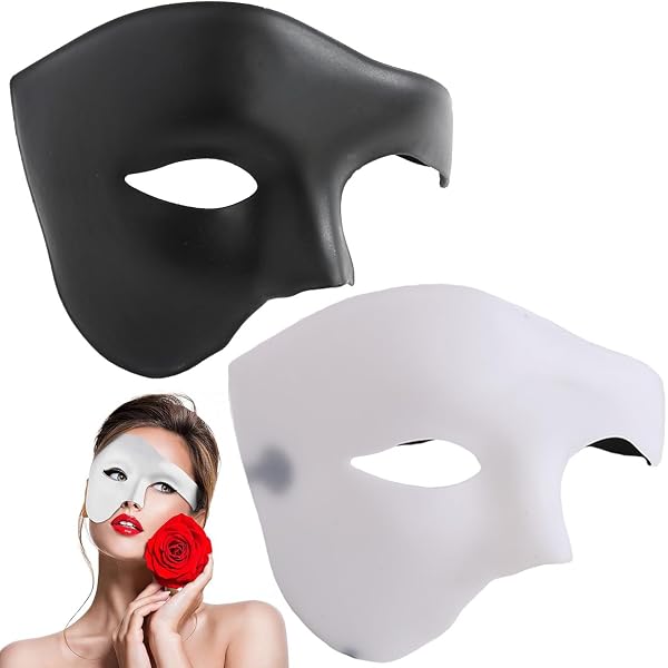 PHANTOM Halbmaske Für Faschings/Karneval – 12 Schwarze Masken Mit Gummiband
