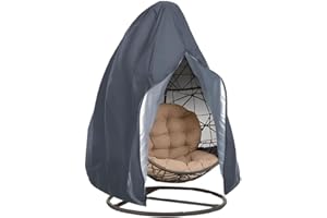 XISNUIENT Housse Fauteuil Oeuf Suspendu, Housse Protection Imperméable Chaise Suspendues Extérieur Meubles Jardin, Pour Balancelle Jardin Extérieur Fauteuil Oeuf Fauteuil Suspendu (115x190cm 190D,Grey)