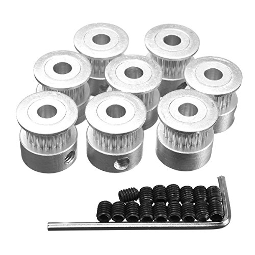 Mohoo 8pcs GT2 Zahnriemen Riemenscheibe 20 Zähne Bohrung 5mm + 5M GT2 Riemen 3D Drucker Teile - 7