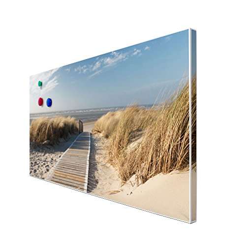 banjado – Pinnwand Magnettafel weiß 78cm x 37cm quer mit Motiv Dünen - 3