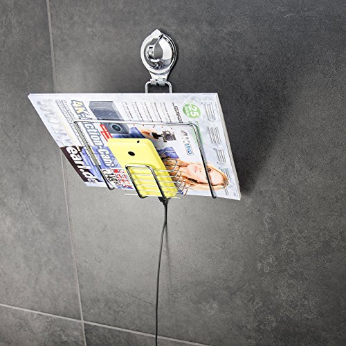 Carlo Milano Gitter-Ablage mit Saugnapf-Halterung für Zeitschriften und Tablets - 2