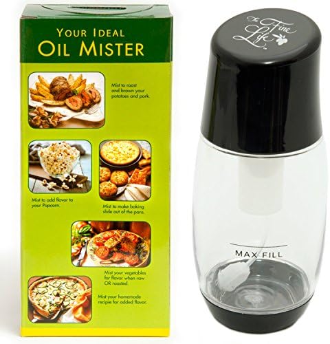 The Fine Life Ideal Cooking Oil Sprayer BPA-Free Air Pressure Pump Action Mister Black