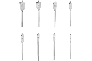 CHSTARINA 8 Piezas Juego de Brocas de Pala, Brocas Planas con Vástago Hexagonal, Juego de Brocas Planas para Madera, Ø 6-32 mm, Broca Plana para Madera Acero al Carbono, para Maderas Duras y Blandas, Plásticos