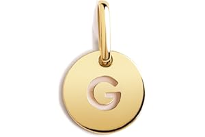 SINGULARU - Mini Medallion Letter. Ciondolo con Iniziale in Argento Sterling 925 con Finitura Placcata Oro 18Kt. Abbinabile con Collana. Gioielli per Donna. Lettera A-Z