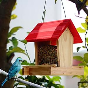 Destinely Bird Outdoor Hanging Bird Feeding Box Balcony Villa Bird