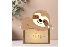 WONDEE Lampada Personalizzata Con Nome - Luce Notturna Bambini di Orso, Regalo Neonato Maschio e Femmina, Regalo Battesimo Bimbo e Bimba, Regali Personalizzati Bambino e Bambina (include cavo USB C)