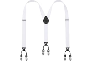 Lafayon Hommes Bretelles Bretelles Pour Hommes 6 Boucles Y Retour Rayé Heavy Duty Durable Élastique Réglable Bretelles Forte En Métal Clips Emballage Cadeau