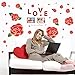 Produktbild Rote rose Blume Bilderrahmen Wand Aufkleber Tapete Romantisches Schlafzimmer Wohnzimmer Dekoration PVC flach abnehmbare DIY Wandtattoo 60 * 90cm