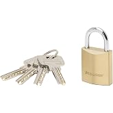 Master Lock 2930EURD Ekstra Kalın Prin&ccedil; Anahtar Asma Kilit, Altın, 5,4 x 3 x 1,4 cm