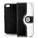 Produktbild Saxonia Flip Case Tasche Apple iPhone SE 5 5S Hülle Schutzhülle Elegante Handytasche mit Kartenfach Standfunktion Farbe Schwarz-Weiß