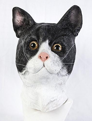 The Rubber Plantation TM 619219293501 Latex Cat Mask Feline Tabby Tom Animal Halloween Fancy Dress Costume Accessory, Unisex-Adult, One Size