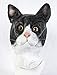 Produktbild The Rubber Plantation TM 619219293501 schwarz und weiß Latex Katze Maske Feline gestromt Tom Animal Halloween Kostüm Zubehör, Unisex, ONE SIZE