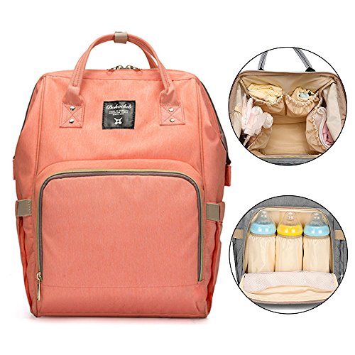 Preisvergleich Produktbild Bonamana Multifunktions-Großraum-wasserdichte Baby-Windel-Rucksack-Beutel-Windel-Ei... (Orange)