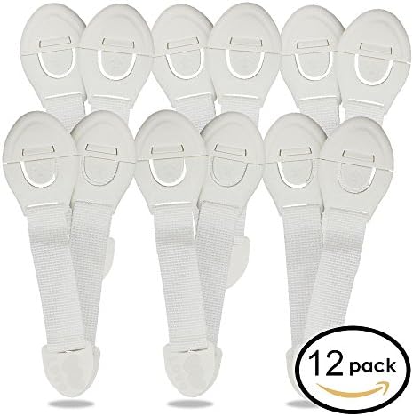 Child Safety Locks Baby Stopper,LOVK Home Door Window Drawer Refrigerator Safety Locks Child Safety Cupboard Locks, White, 12 Pack
