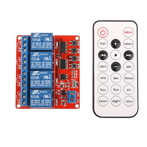 Preisvergleich Produktbild 12V 4 Kanal Kanal IR Infrarot Drahtlose Fernbedienung Lernrelaismodul 8m
