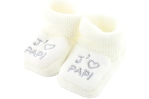 Fruit de ma passion Chaussons pour bébé 0 à 3 Mois blanc - J'aime papi
