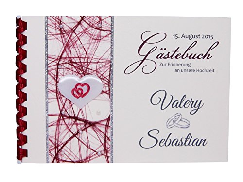 Gästebuch zur Hochzeit - DIN A5 quer - Softcover - personalisiert - mit Namen -Hochzeitsgeschenk - individuell gestaltet- Album