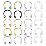 Usted recibirá--Una orden incluye 20 piezas de un conjunto de joyas de septo (15 x barra de herradura de acero quirúrgico, 5 x barra de herradura de bioflex transparente). Paquetes de cada joyería con una bolsa de regalo de terciopelo.