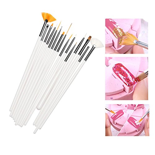 20 Stück Nail Art Pinsel + Punktierung Werkzeuge ,CIDBEST® Nail Art Design Malerei Zeichnung Pinsel-Punktierung Detaillierung Pen,Nail Art Bürste, Punktierung Detaillierung Pen, Marbleizing Punktierung Pen-Werkzeug-Satz, Schönheits-Anstrich-Polnisch-Bürsten und Punktierung Stift-Werkzeug-Set für natürliche, Falsch, Acryl- und Gel-Nägel - 6